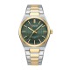 Мужские часы Curren 8439L Silver-Gold-Green с зеленым циферблатом и металлическим браслетом