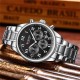 Мужские наручные часы Curren 8466 Silver-Black со стальным браслетом и хронографом