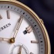 Чоловічий класичний годинник Curren 8471 Silver-Gold-White зі сталевим браслетом та календарем