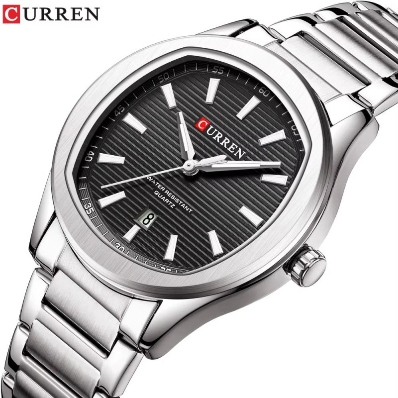 Curren 8474 Silver-Black STOPPED