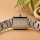 Женские часы Curren 9102 Silver-Blue с прямоугольным корпусом и серебристым браслетом