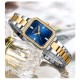 Женские часы Curren 9102 Silver-Gold-Blue со стальным браслетом и синим циферблатом