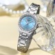 Жіночий годинник Curren 9100 Silver-Blue зі сріблястим браслетом та синім циферблатом