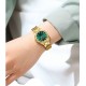 Женские наручные часы Curren 9100 Gold-Green с золотистым браслетом и зеленым циферблатом