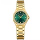 Женские наручные часы Curren 9100 Gold-Green с золотистым браслетом и зеленым циферблатом