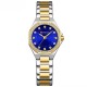 Женские часы Curren 9100 Silver-Gold-Blue с минеральным стеклом и стальным корпусом