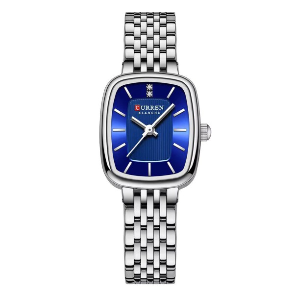 Жіночий наручний годинник Curren 9093 Silver-Blue зі сріблястим браслетом та синім циферблатом