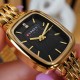 Женские часы Curren 9093 Gold-Black с золотистым браслетом и черным циферблатом