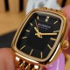 Женские часы Curren 9093 Gold-Black с золотистым браслетом и черным циферблатом
