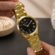Женские классические часы Curren 9095 Gold-Black с металлическим браслетом и календарем
