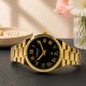 Женские классические часы Curren 9095 Gold-Black с металлическим браслетом и календарем