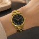 Женские классические часы Curren 9095 Gold-Black с металлическим браслетом и календарем