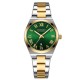 Женские часы Curren 9095 Gold-Silver-Green с металлическим браслетом и зеленым циферблатом