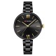 Жіночий годинник Curren 9017 Black-Black з металевим браслетом та мінеральним склом
