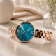 Женские часы Curren 9017 Rose Gold-Blue с минеральным стеклом и стальным корпусом
