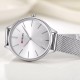Женские часы Curren 9024 Silver-White в классическом стиле с серебристым браслетом