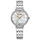 Женские классические часы Curren 9087 Silver-White с перламутровым циферблатом и металлическим браслетом