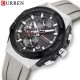 Чоловічий наручний годинник Curren 8462 Silver-Black з хронографом та силіконовим ремінцем