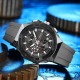 Чоловічий наручний годинник Curren 8462 Silver-Black з хронографом та силіконовим ремінцем