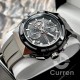 Чоловічий наручний годинник Curren 8462 Silver-Black з хронографом та силіконовим ремінцем