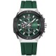 Мужские наручные часы Curren 8462 Silver-Green со спортивным хронографом и силиконовым ремешком