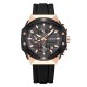 Мужские часы Curren 8462 Rose Gold-Black с хронографом и силиконовым ремешком