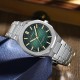 Мужские наручные часы Curren 8456 Silver-Green в классическом стиле с серебристым браслетом