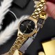 Женские часы Curren 9094 Gold-Black с металлическим браслетом и минеральным стеклом
