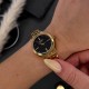 Женские часы Curren 9094 Gold-Black с металлическим браслетом и минеральным стеклом