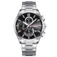 Мужские часы Curren 8475 Silver-Black с хронографом и стальным браслетом