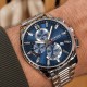 Мужские наручные часы Curren 8475 Silver-Blue с хронографом и календарем