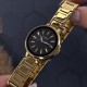 Жіночий годинник Curren 9109 Gold-Black із золотистим металевим браслетом та чорним циферблатом