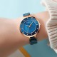 Женские часы Curren 9051 Rose Gold-Blue с перламутровым циферблатом и металлическим браслетом