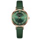 Жіночий годинник Curren 9079 Rose Gold-Dark Green з мінеральним склом та зеленим ремінцем