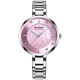 Женские часы Curren 9051 Silver-Pink с серебристым браслетом и розовым циферблатом