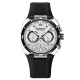 Чоловічий годинник Curren 8502 Black-Silver-White з хронографом та силіконовим ремінцем