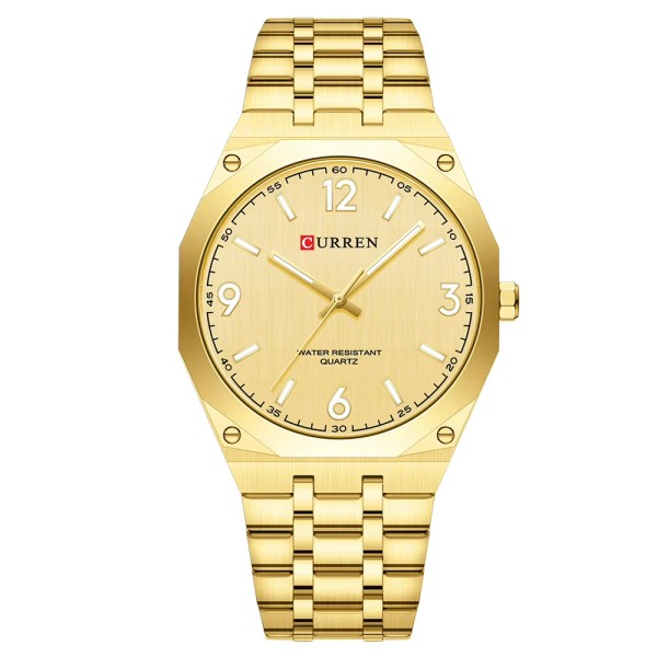 Чоловічий наручний годинник Curren 8504 Gold золотистий з металевим браслетом