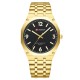 Чоловічий класичний годинник Curren 8504 Gold-Black з металевим браслетом та мінеральним склом