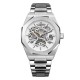Мужские механические часы Gusto Skeleton Silver-White со скелетонизированным циферблатом и автоподзаводом