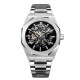 Мужские механические часы Gusto Skeleton Silver-Black с автоподзаводом и прозрачным циферблатом