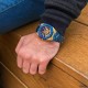 Мужские механические часы Gusto Skeleton Blue-Gold с автоподзаводом и синим браслетом