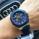 Мужские механические часы Gusto Skeleton Blue-Gold с автоподзаводом и синим браслетом