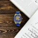 Мужские механические часы Gusto Skeleton Blue-Gold с автоподзаводом и синим браслетом