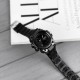 Мужские спортивные часы Sanda 739 All Black с комбинированным циферблатом и подсветкой