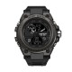 Мужские спортивные часы Sanda 739 All Black с комбинированным циферблатом и подсветкой
