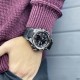 Мужские спортивные часы Sanda 739 Black-Silver с комбинированным циферблатом и подсветкой