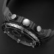 Мужские спортивные часы Sanda 6012 Black-Silver с комбинированным циферблатом и защитой 50 м