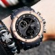 Мужские спортивные часы Sanda 6012 Black-Cuprum с комбинированным циферблатом и защитой 5 ATM