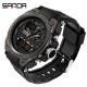 Мужские спортивные часы Sanda 6024 All Black с электронным механизмом и подсветкой