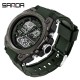 Мужские спортивные часы Sanda 6024 Black-Military с комбинированным циферблатом и водозащитой 50м